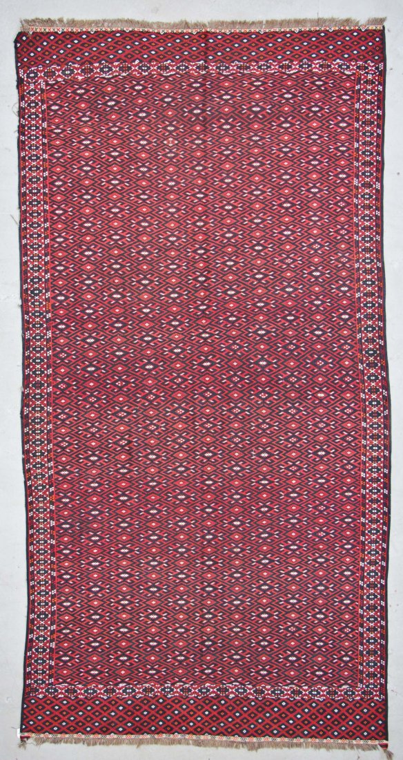 Semi-Antique Yomud Sumak Rug: 6'4'' x 12'3'' (193 x 373: Semi-Antique Yomud Sumak Rug, Central Asia: 6'4'' x 12'3'' (193 x 373 cm). Provenance: Estate of Professor Louis Flam.