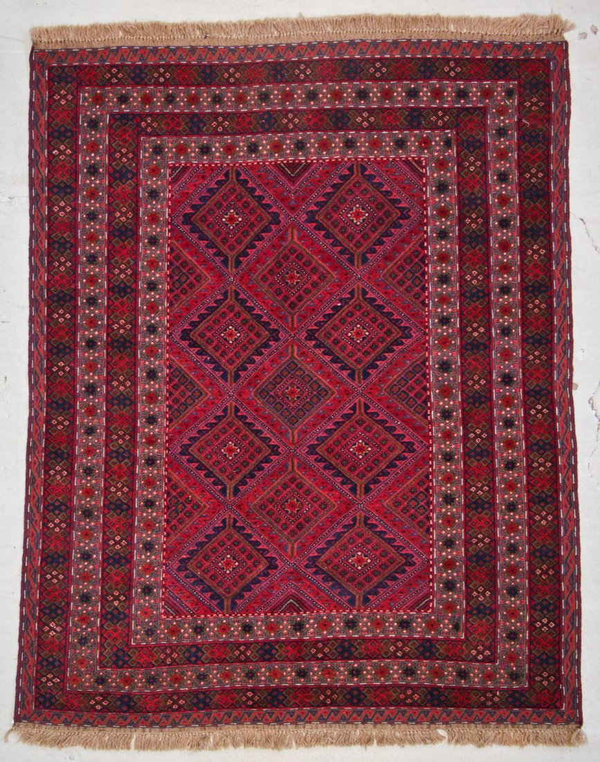 Vintage Afghan Rug: 5'7'' x 6'8'' (170 x 203 cm) (1 of 5)