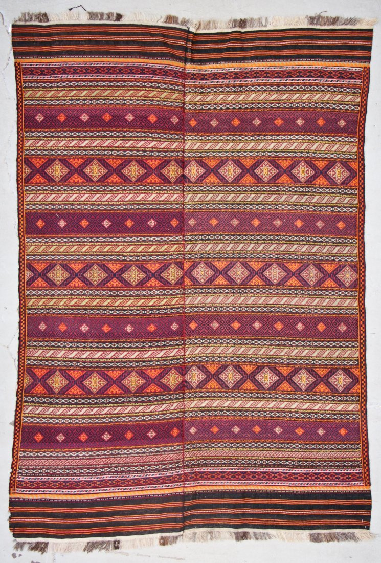 Vintage Central Asian Kilim: 5'11'' x 8'8'' (180 x 264: Vintage Central Asian Kilim, Afghanistan: 5'11'' x 8'8'' (180 x 264 cm). Provenance: Estate of Professor Louis Flam.