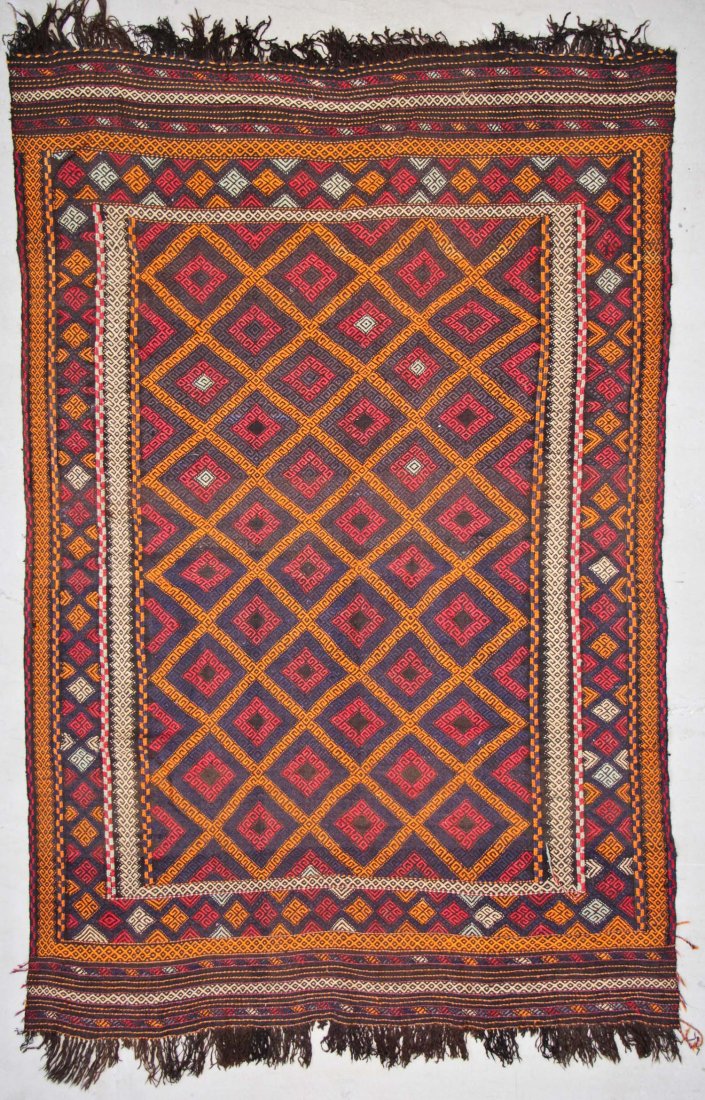 Vintage Central Asian Kilim: 6'0'' x 9'0'' (183 x 274: Vintage Central Asian Kilim, Central Asia: 6'0'' x 9'0'' (183 x 274 cm). Provenance: Estate of Professor Louis Flam.