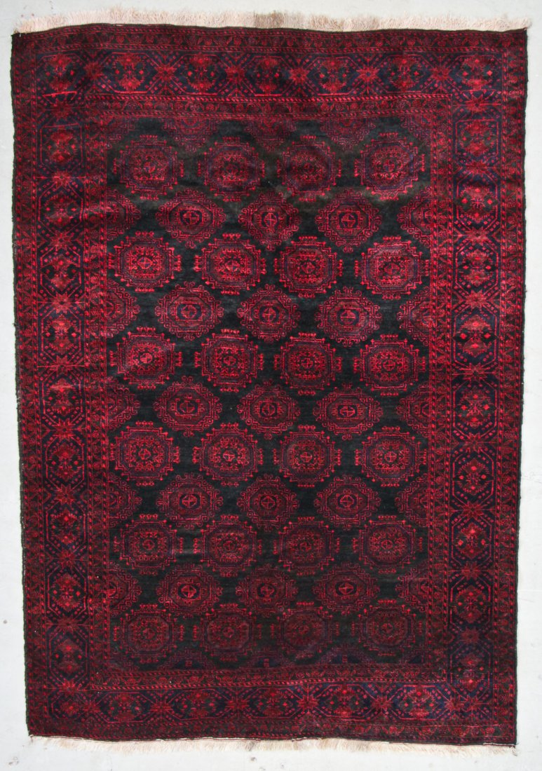 Semi-Antique Beluch Rug: 6'3'' x 8'10'' (191 x 269 cm): Semi-Antique Beluch Rug, Afghanistan: 6'3'' x 8'10'' (191 x 269 cm). Provenance: Estate of Professor Louis Flam.
