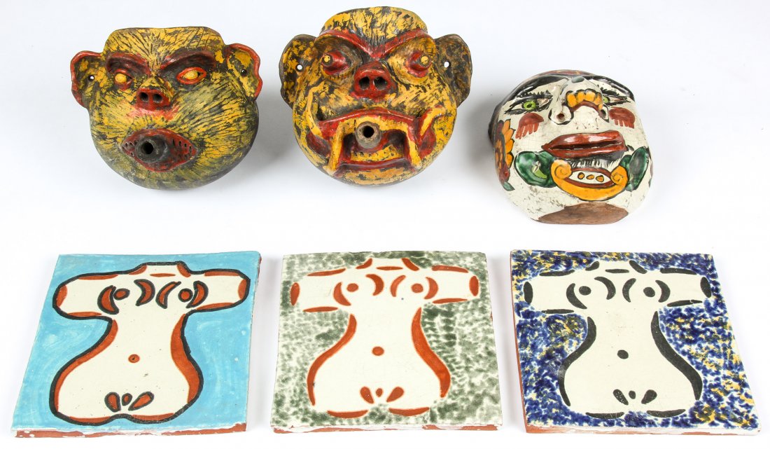 6  Mexican Terracotta Artifacts. (1 of 3)