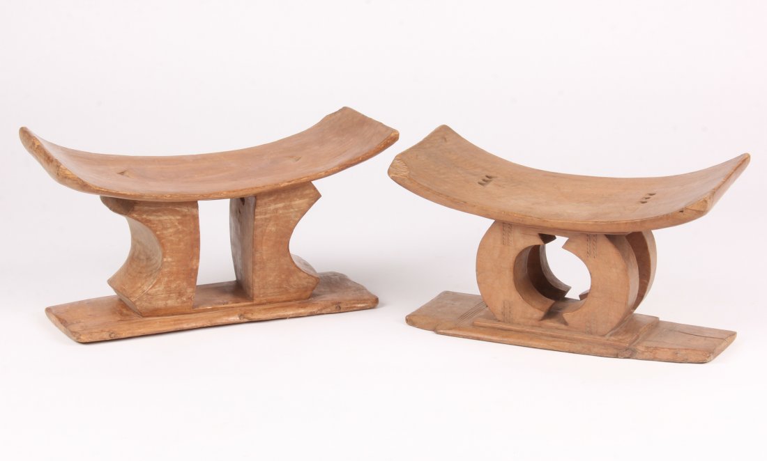 2 Old West African Ashanti Village Stools (1 of 2)