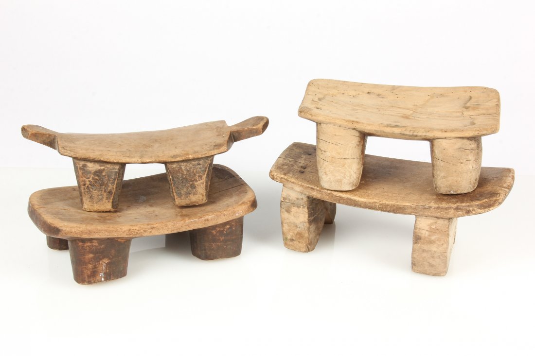4 Old West African Village Stools (1 of 2)