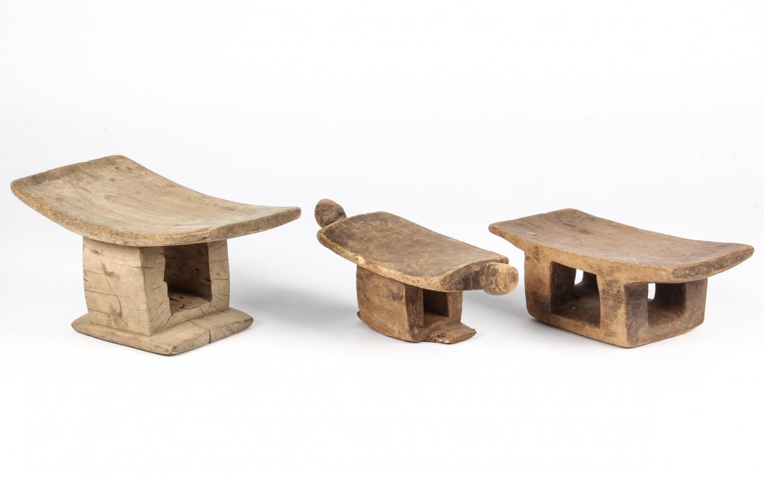 3 Old West African Village Stools (1 of 2)