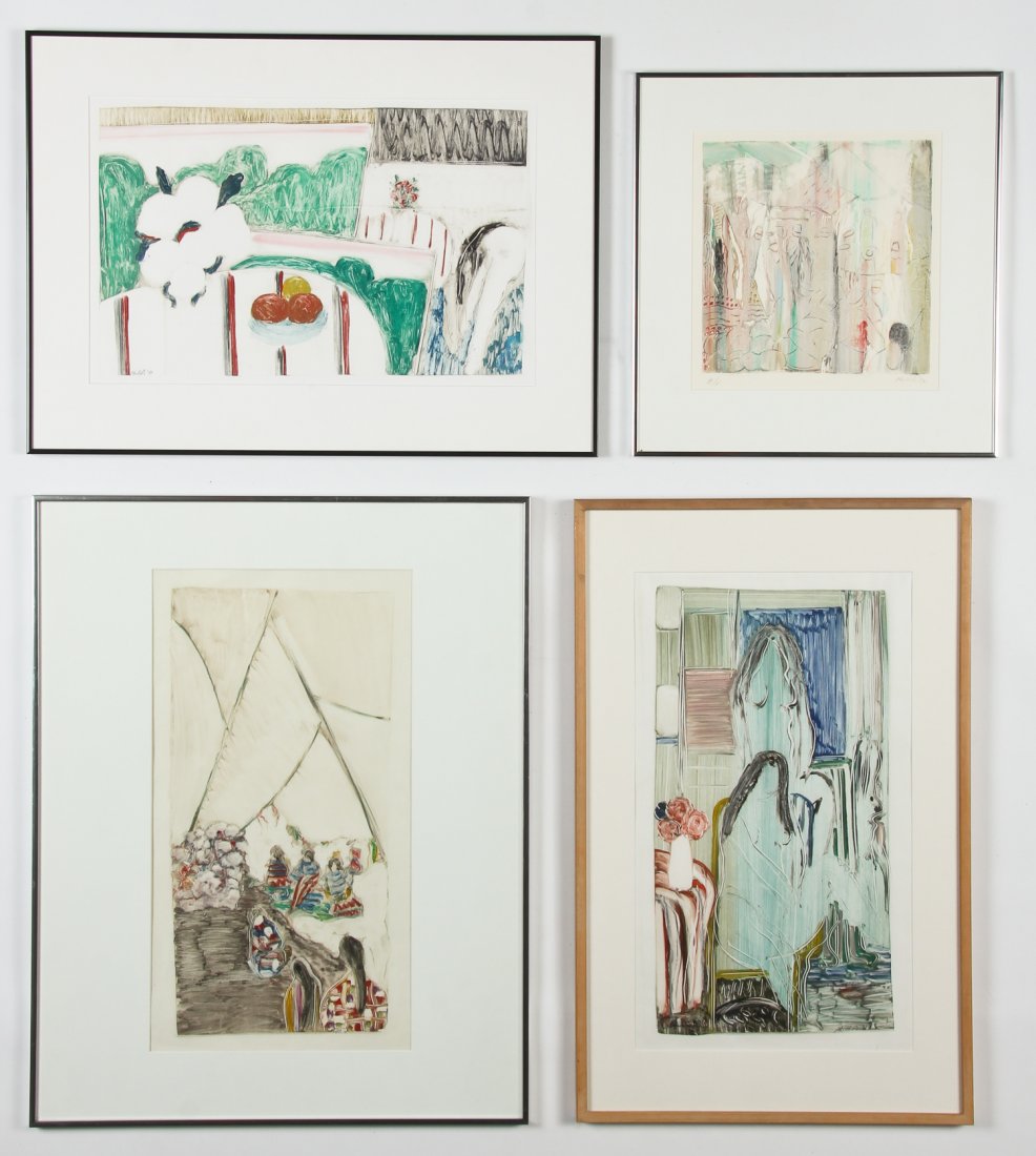 Matt Phillips (American, b. 1927) 4 Framed Works: Matt Phillips (American, b. 1927) 4 Framed Works, each monotype on paper, signed and dated. Largest Size: 23.5'' x 12'', 60 x 30 cm (image); 33'' x 26.5'', 84 x 67 cm (frame).