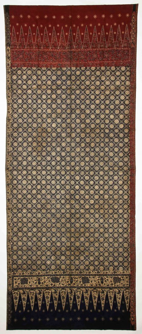Antique Batik, Jambi, Sumatra: 42'' x 102'': Antique Batik, Jambi, Sumatra, Indonesia, cotton, wax-resist, early 20th C. Size: 42'' x 102'' (107 x 259 cm).