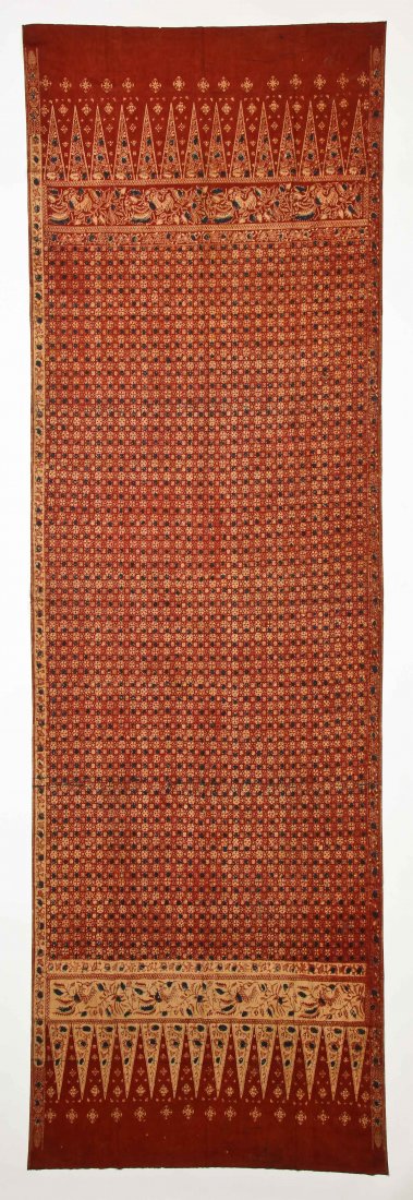Antique Batik, Jambi, Sumatra: 40'' x 108'': Antique Batik, Jambi, Sumatra, Indonesia, cotton, wax-resist, early 20th C. Size: 40'' x 108'' (102 x 274 cm).
