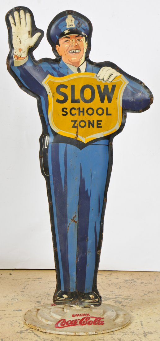Vintage Coca Cola Police Man Sign (1 of 7)