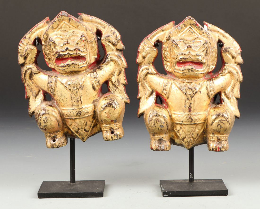 Pair of Antique Thai Temple Ornaments (1 of 2)