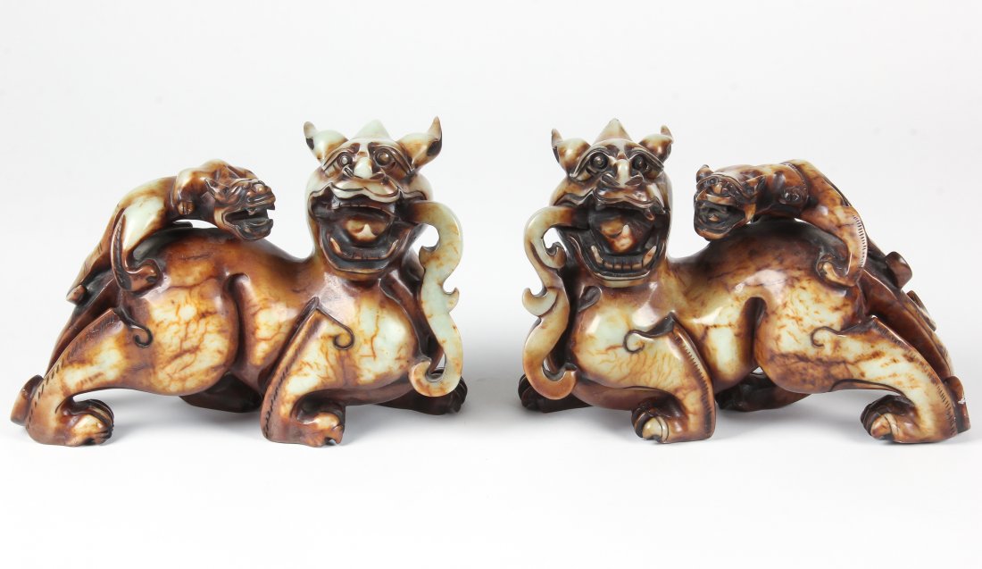 Pair of Chinese Hardstone Dragons (1 of 4)