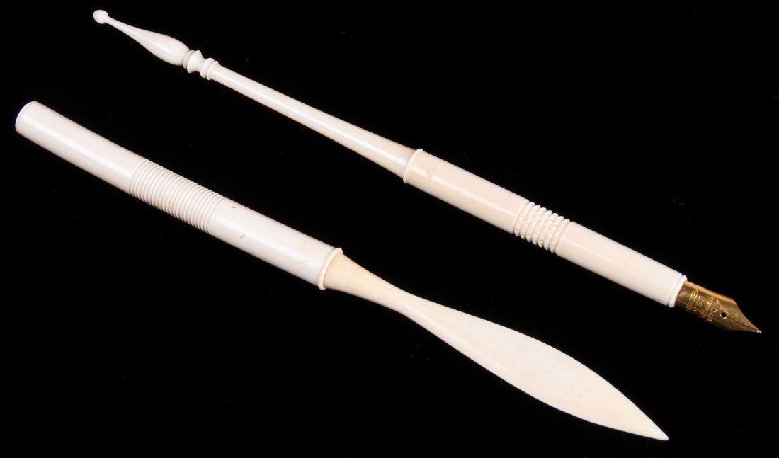 Antique ivory fountain pens, 2 assort (1 of 6)