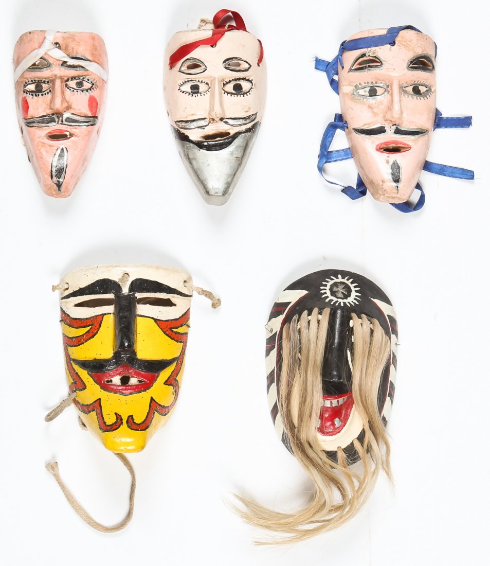 5 Vintage Mexican Masks (1 of 2)
