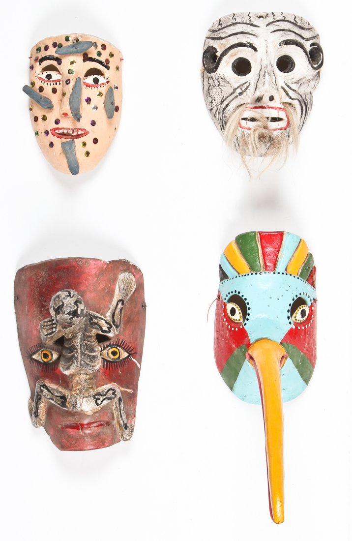 4 Vintage Mexican Masks (1 of 2)