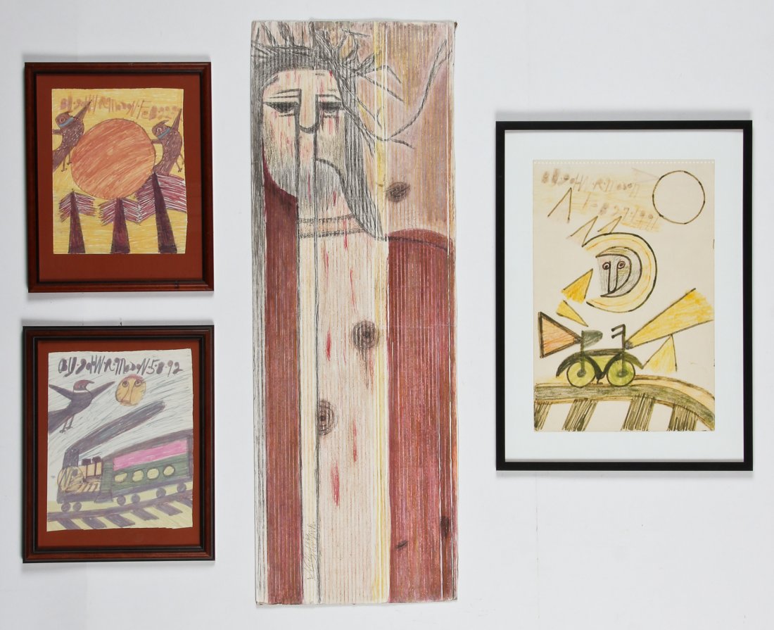 4 Works by Various Outsider Self-Taught Artists (1 of 9)