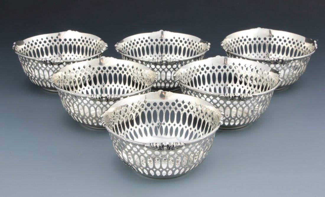 Set of 6 Wright Kay & Co.Reticulated Basket Bowls (1 of 4)