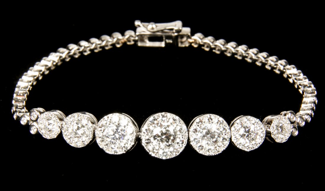 Ladies 14K White Gold Diamond Bracelet (1 of 7)