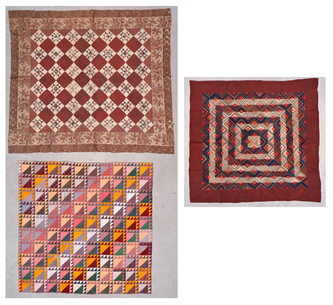 3 Early American Antique Pieced Quilts (1 of 10)