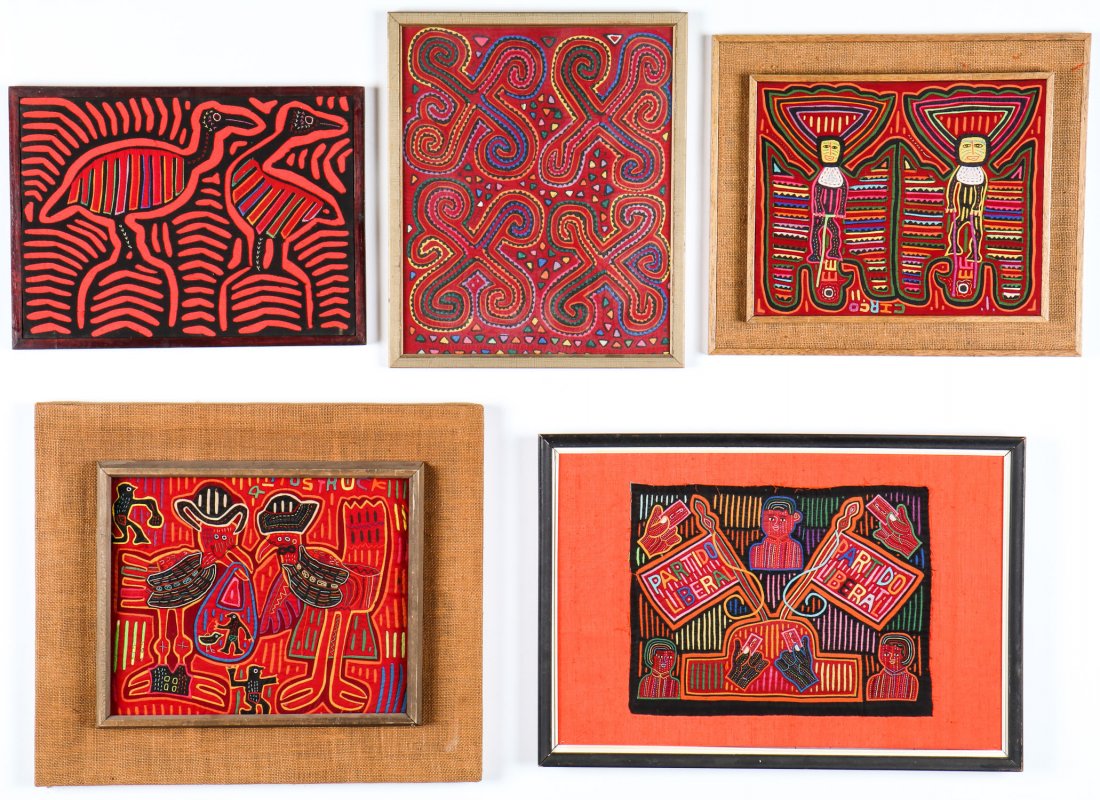 5 Framed Vintage Kuna Molas (1 of 2)