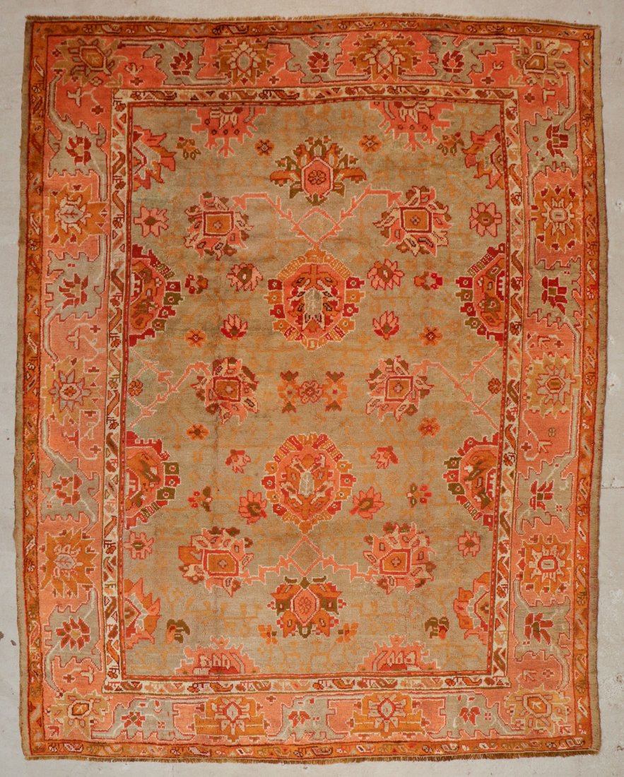 Antique Oushak Rug: 9'7'' x 12'1'' (292 x 368 cm) (1 of 5)