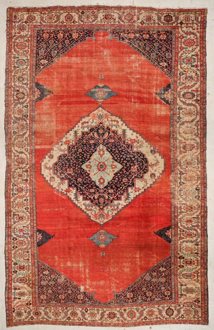 Antique Bakshaish Rug: 11'5'' x 17'10'' (348 x 544 cm) (1 of 7)