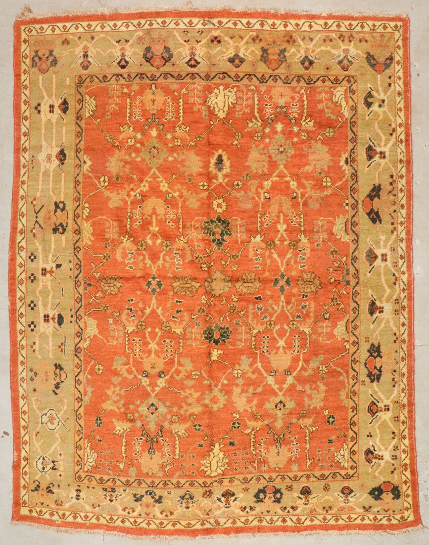 Semi-Antique Oushak Rug: 9'4'' x 12'3'' (284 x 373 cm) (1 of 5)