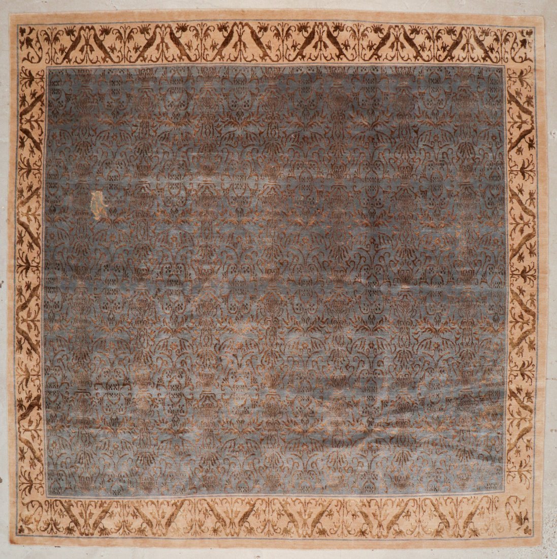 Vintage Tibetan Rug: 10'1'' x 10'0'' (307 x 305 cm): Vintage Tibetan Rug, Nepal: 10'1'' x 10'0'' (307 x 305 cm).