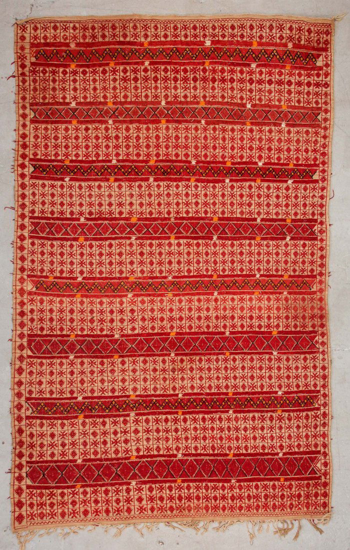 Vintage Moroccan Mixed Weave Rug: 6'9" x 10'10" (205 x: Vintage Moroccan Mixed Weave Rug, Morocco: 6'9" x 10'10" (205 x 330 cm). Prov: private Colorado collection.