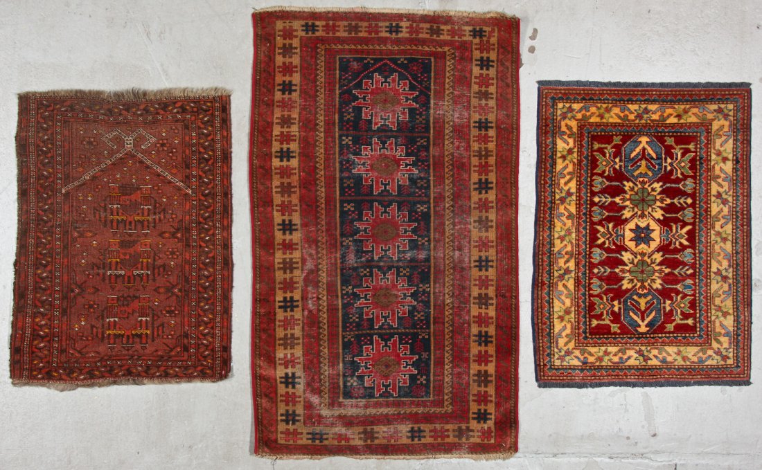 3 Semi-Antique/Vintage Afghan & Caucasian Rugs (1 of 8)