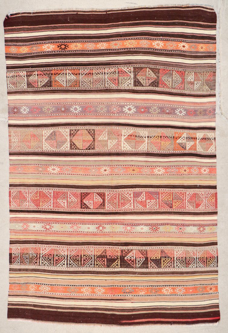 Semi-Antique Turkish Djidjim/Kilim: 4'10'' x 7'5'' (147 (1 of 5)