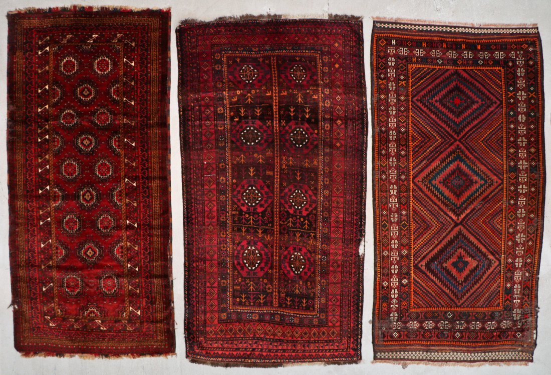 3 Semi-Antique Afghan Beluch Rugs (1 of 10)