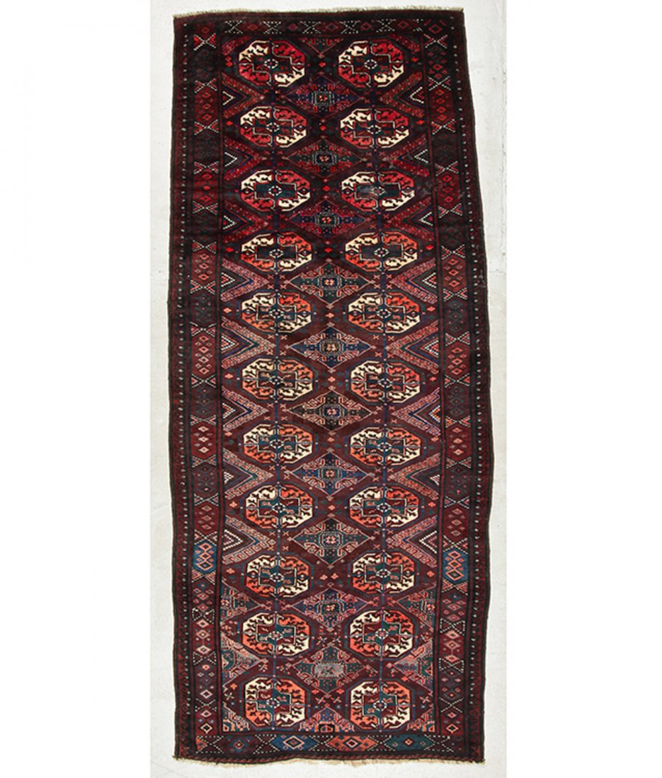 Antique Beluch/Turkmen Rug: 9' x 3'6'' (274 x 107 cm): Antique Beluch/Turkmen Rug: 9' x 3'6'' (274 x 107 cm). Provenance: Estate of Professor Louis Flam.