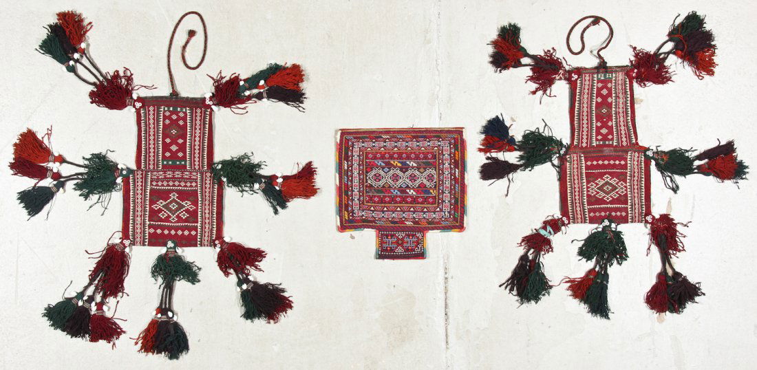 3 Old Central Asian Kilim Bags/Trappings (1 of 6)