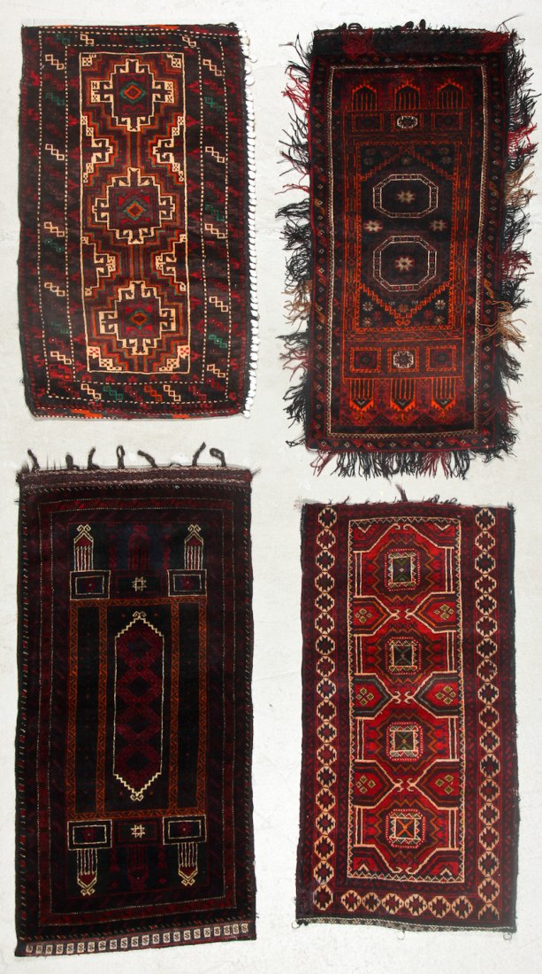 4 Old Afghan Beluch Small Rugs (1 of 6)