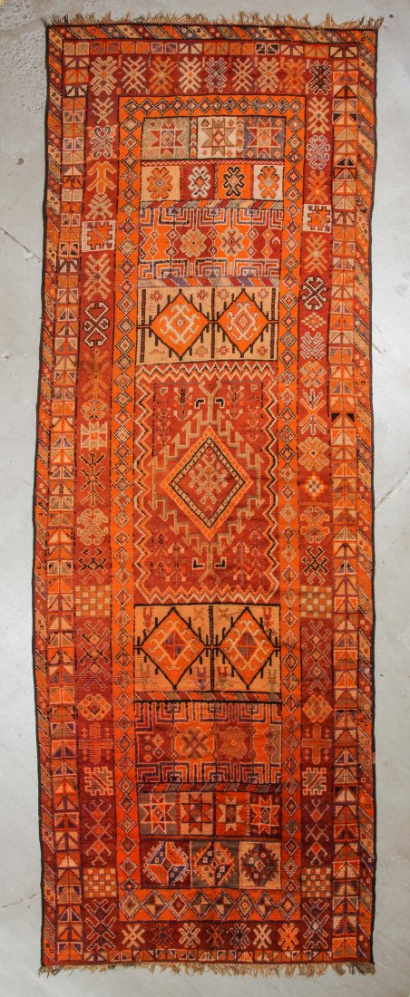Semi-Antique Moroccan Rug: 5'6'' x 16'8'', 168 x 508 cm: Semi-Antique Moroccan Rug, Morocco: 5'6'' x 16'8'', 168 x 508 cm. Estate of Edward Soleimani, Englewood, NJ.
