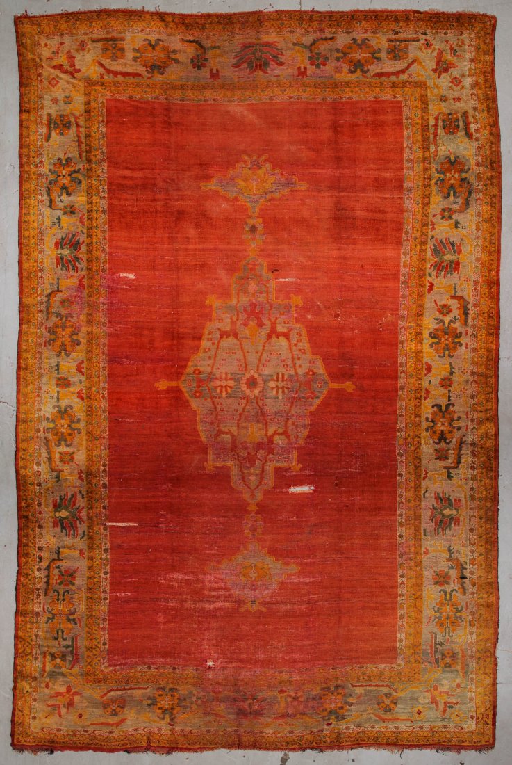 Antique Mansion-Size Oushak Rug: 12'2" x 19', 371 x 579: Antique Mansion-Size Oushak Rug: 12'2" x 19', 371 x 579 cm. Turkey, late 19th c.