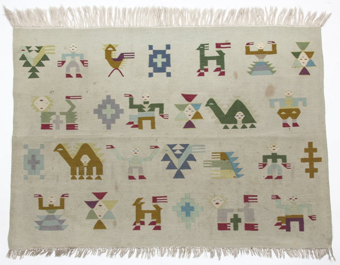Modern Tunisian Kilim: 2'9" x 3'11" (85 x 120 cm): Modern Tunisian Kilim, Morocco: 2'9" x 3'11" (85 x 120 cm). Prov: private Colorado collection.
