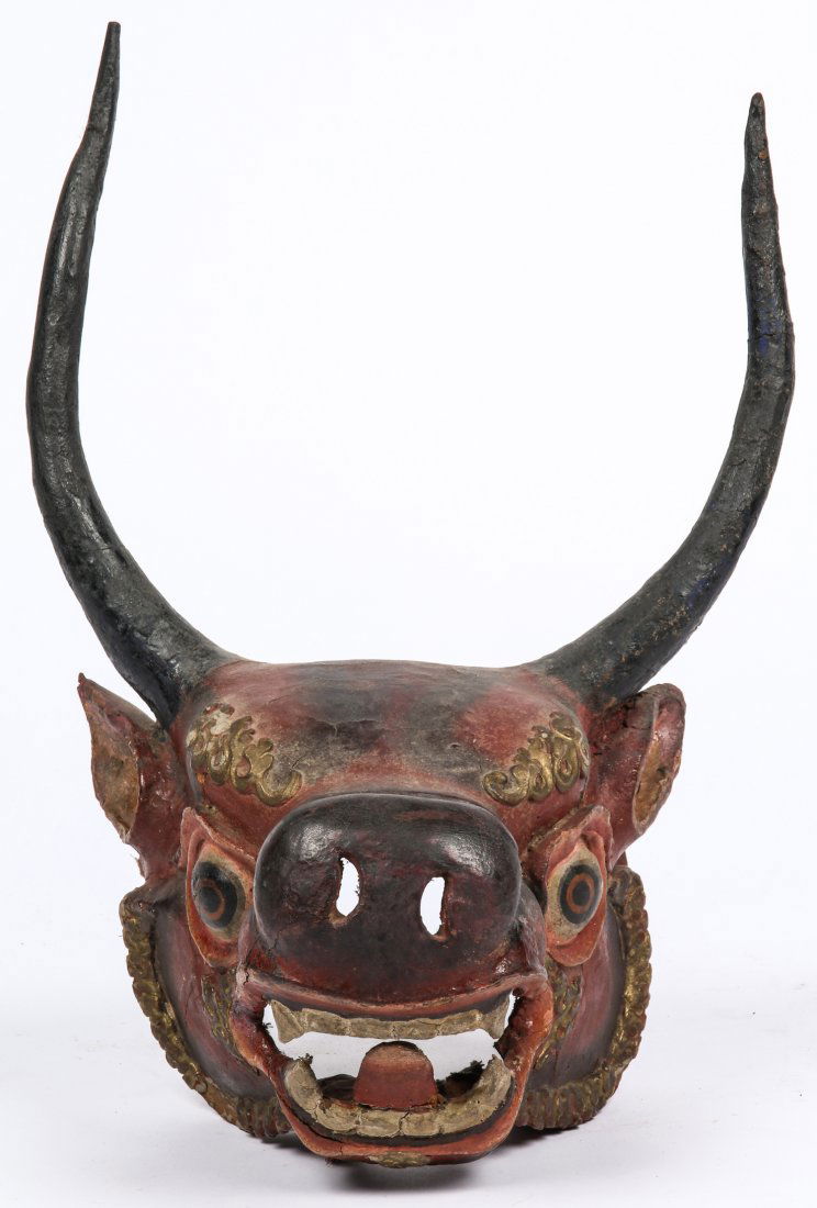 Tibetan Yamantaka Red Bull Dance Mask (1 of 6)