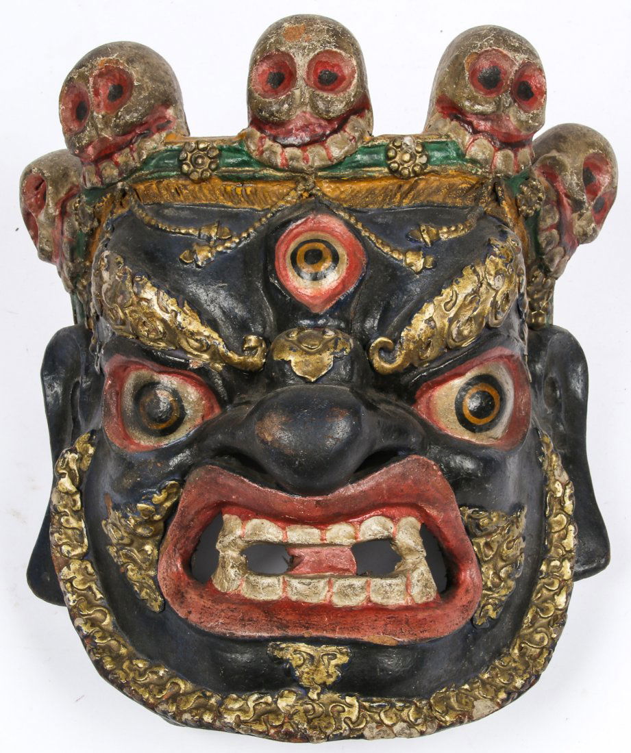 Tibetan Dharmapala Blue Dance Mask (1 of 6)