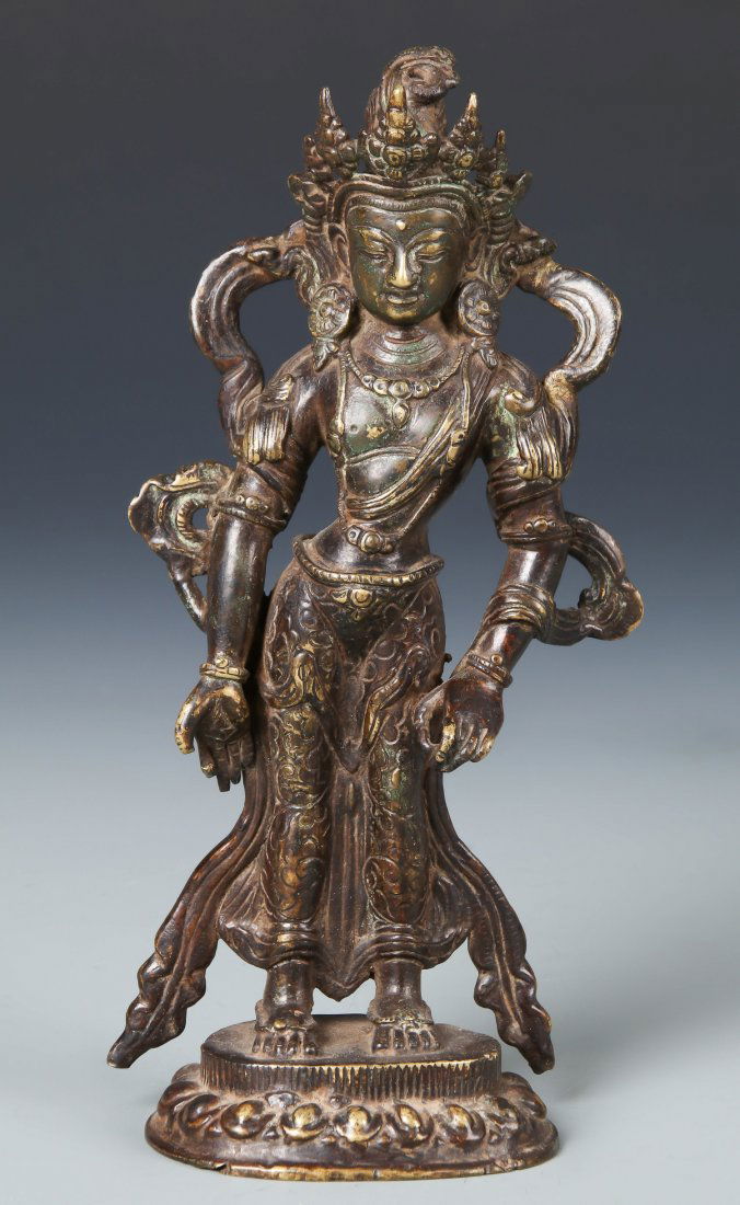 Old Chinese Bronze Standing Buddha (1 of 4)