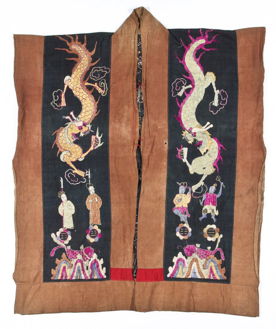 Antique Embroidered Yao Priest Dragon Robe (1 of 10)