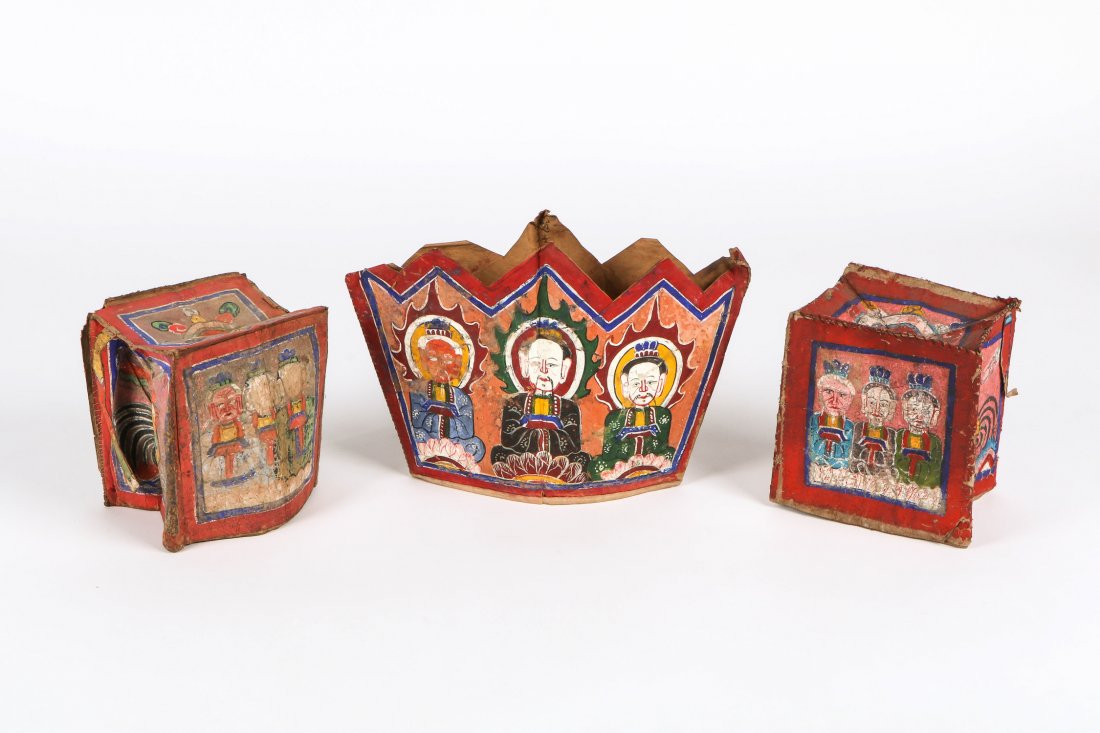 3 Antique Yao High Priest Crowns, South West China (1 of 4)