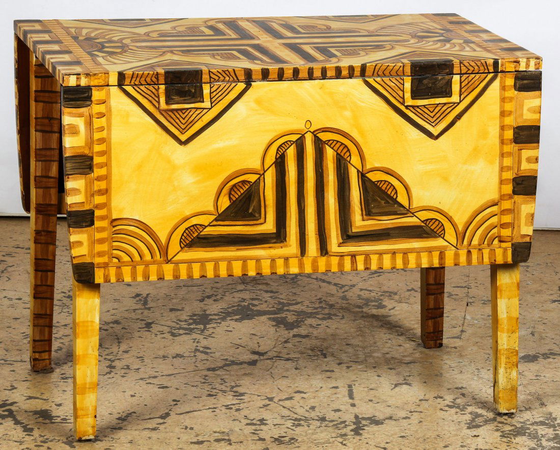 Moroccan Style Paint Decorated Pembroke Table (1 of 4)