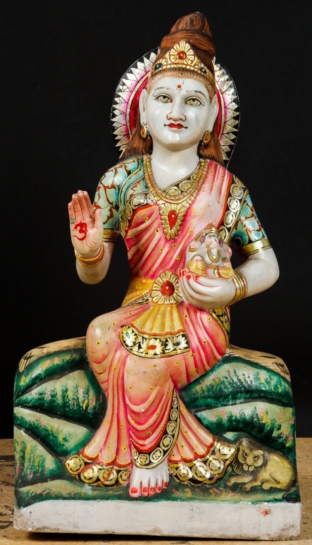 Large Finely Carved Marble Temple Hindu Deity, India (1 of 7)