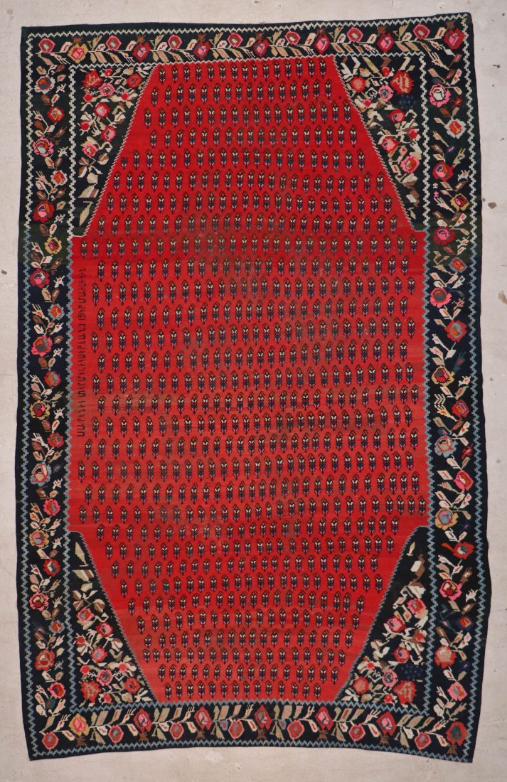 Caucasian Karabagh Kilim Dated "1949": 11'7'' x 7'4'' (1 of 5)