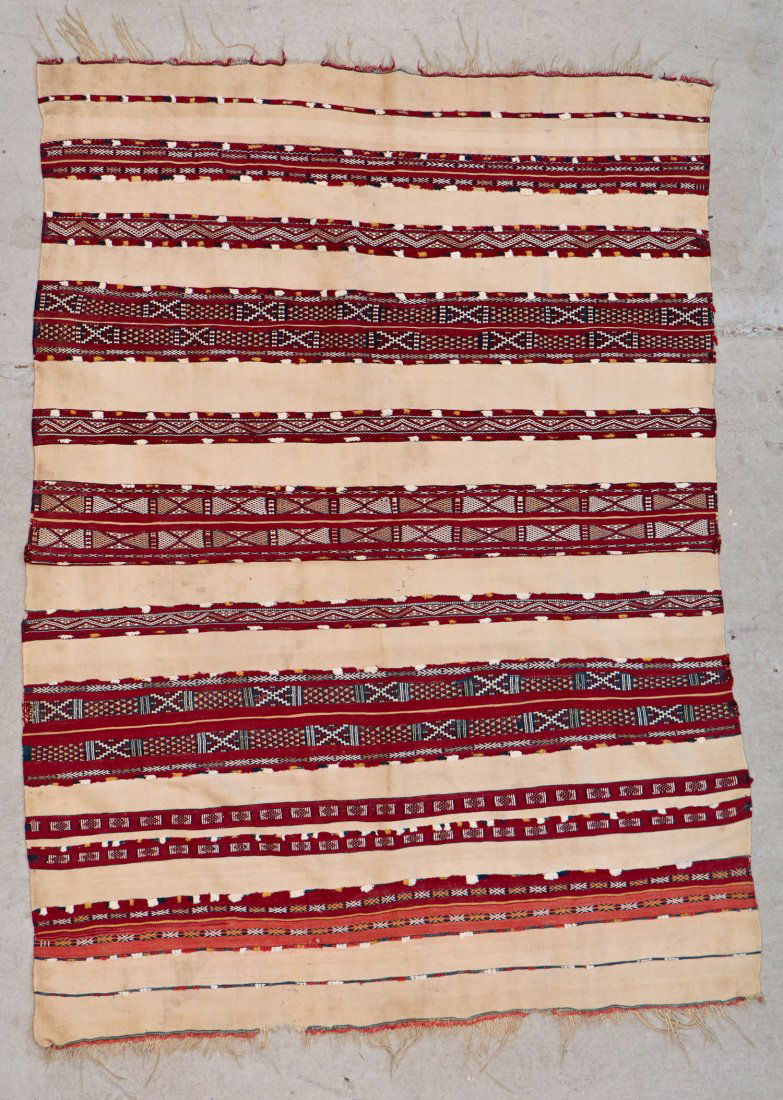 Antique Moroccan Flatweave: 5'2'' x 3'9'' (157 x 114 (1 of 5)