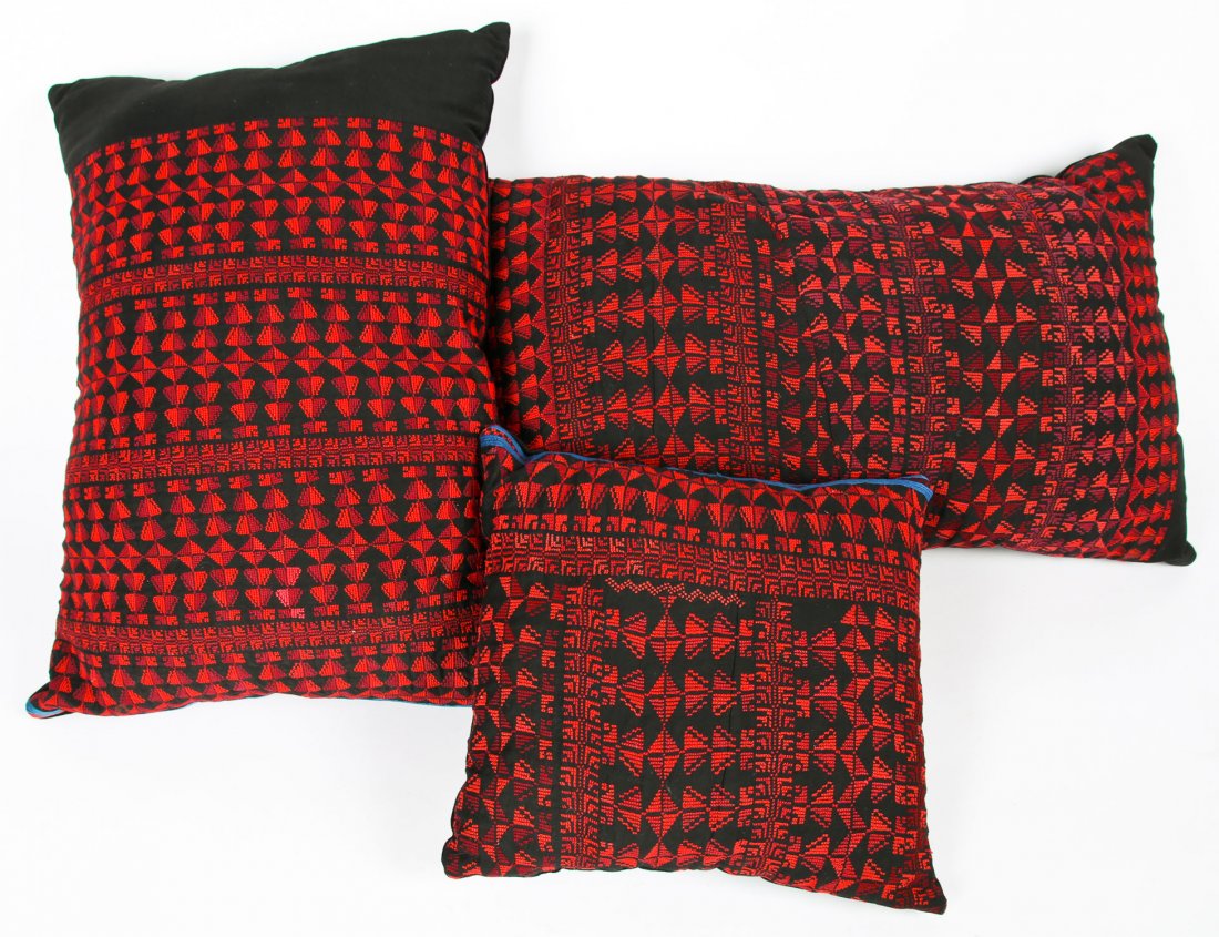 3 Palestinian Embroidered Pillows (1 of 3)