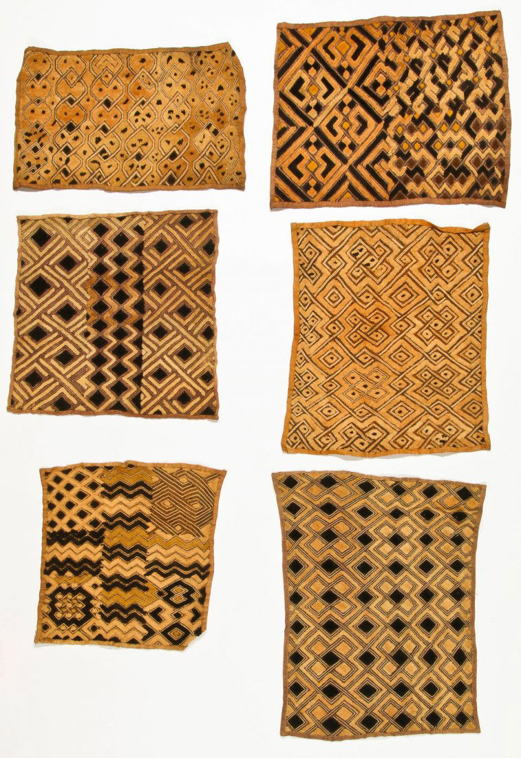 6 Kuba Raffia Embroideries, Early/Mid 20th C (1 of 5)