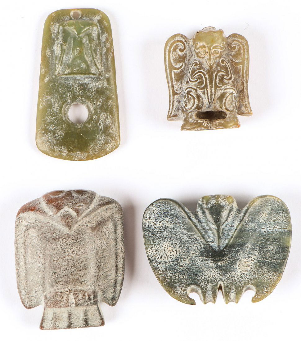 4 Chinese Archaic Jade/Hardstone Pendants (1 of 2)