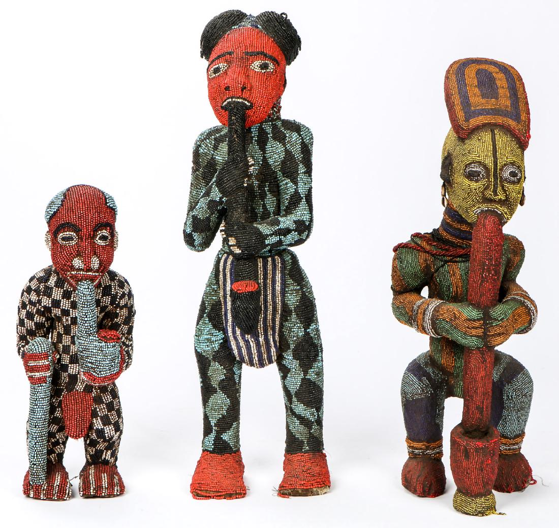 3 Bamileke Bamun Beaded Figures (1 of 3)